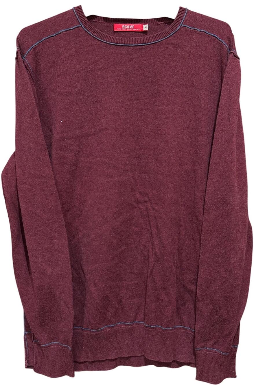 Agave Mens Sweater Size M Burgundy Long Sleeve Lightweight Pure West Office